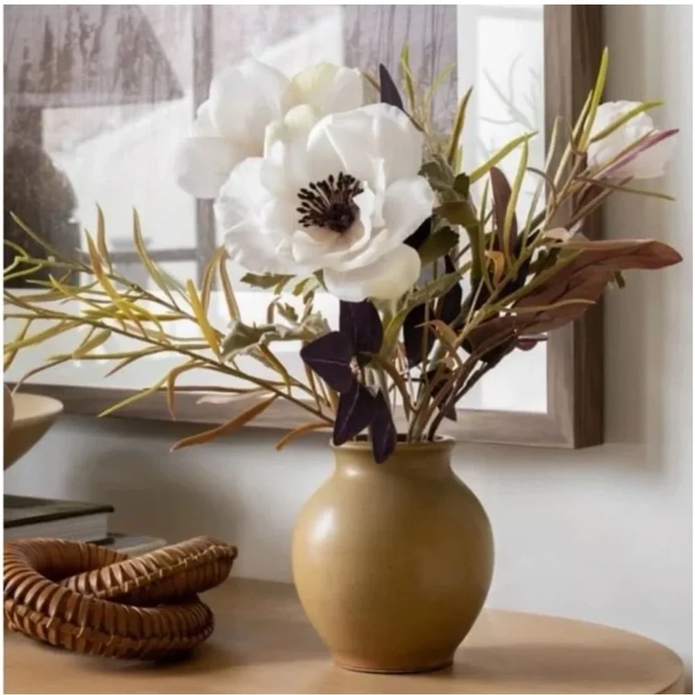 NWOT Threshold Faux Arrangement in Tan Vase